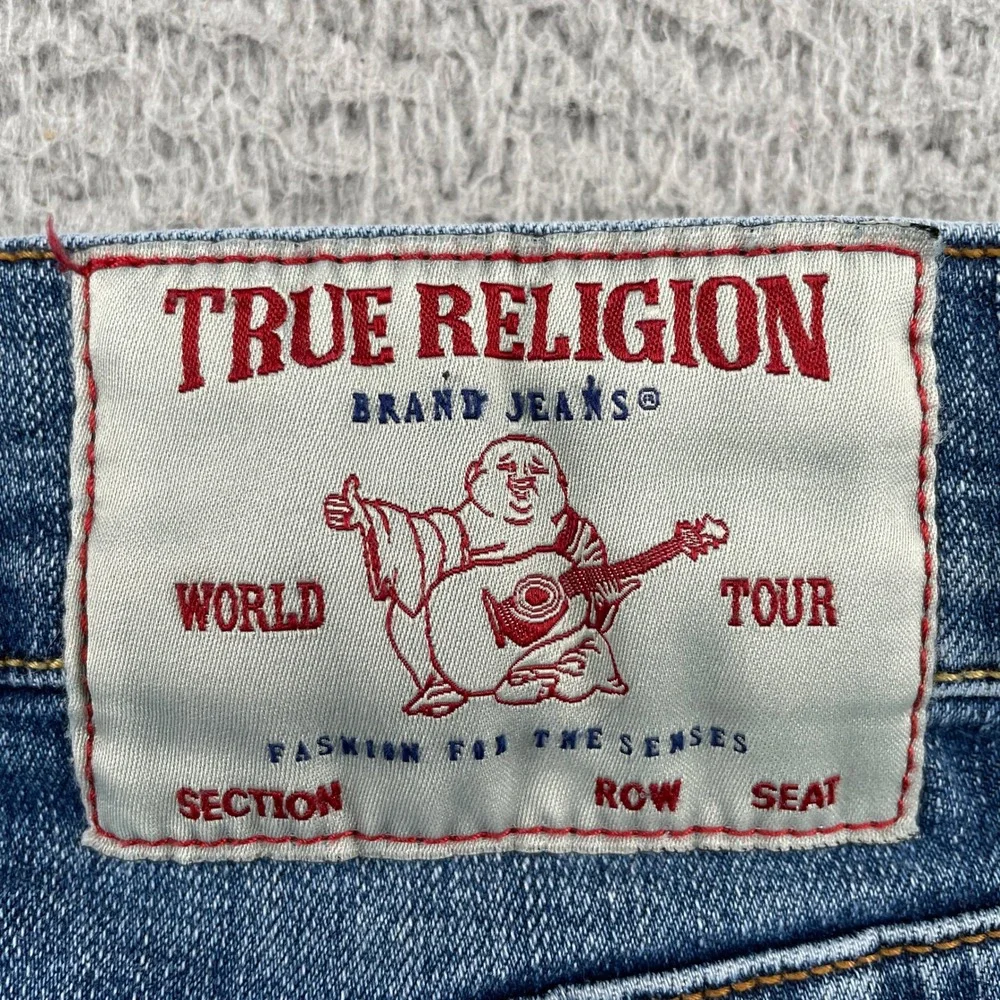 True Religion Jeans Mens 32 Blue Rocco Relaxed Skinny Denim Casual Classic
